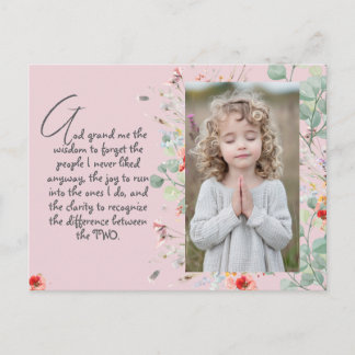 Postal Oración personalizada de sabiduría con foto, nombr