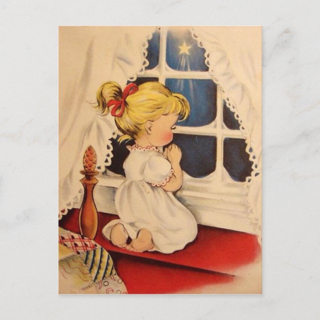 Postal Oraciones de vintage Child Saying (Anverso)
