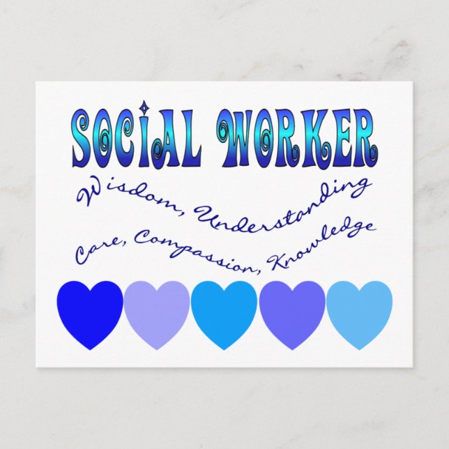 Postal ORADOR Social CORAZÓN AZUL (Anverso)
