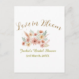 Postal Orange boho love in Bloom bridal shower name retro