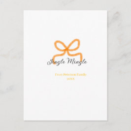 Postal Orange bow jingle Mingle retro boho family namdate