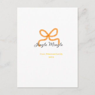 Postal Orange bow jingle Mingle retro boho family namdate