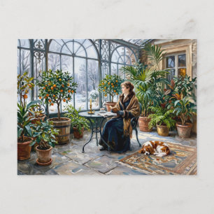 Postal Orangerie acogedora de invierno con Cavalier Spani