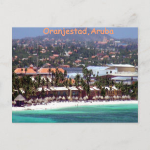 Postal Oranjestad, Aruba en acuarela