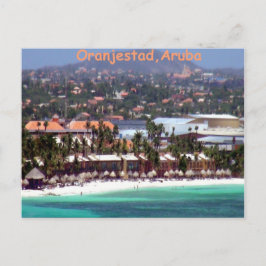 Postal Oranjestad, Aruba en acuarela