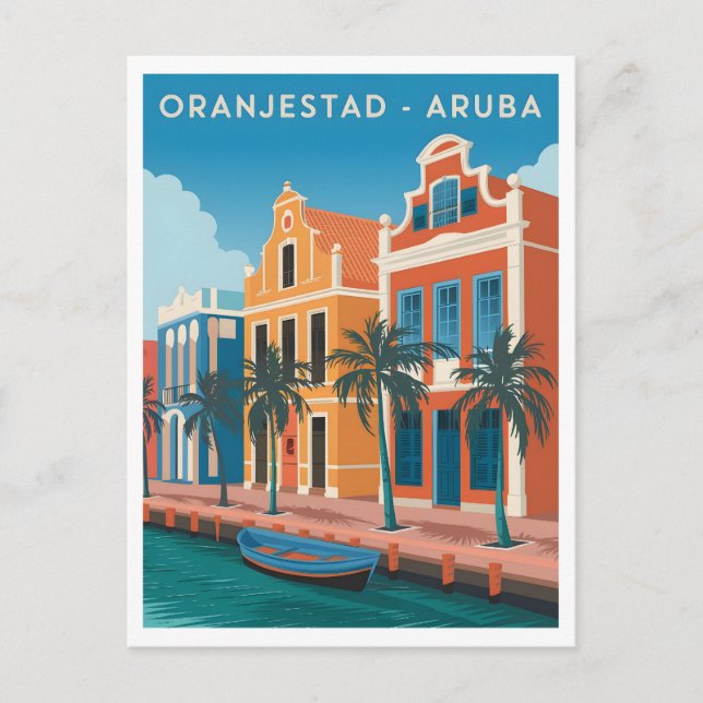 Postal Oranjestad Aruba Vintage (Anverso)