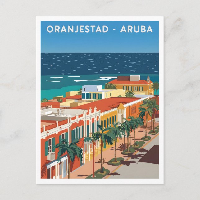 Postal Oranjestad Aruba Vintage (Anverso)