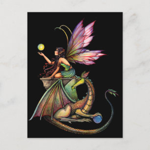 Postal Orbes de Dragón Hada y Dragón por Molly Harrison