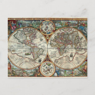 Postal Orbis Terrarum 1594 - Famoso Mapa Mundial