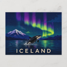 Postal Orca bajo la Aurora | Islandia icónica