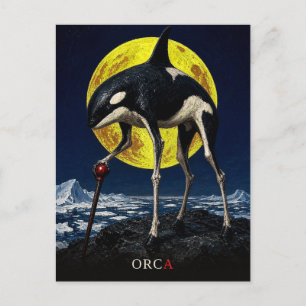Postal Orca Caña gótico Surrealista