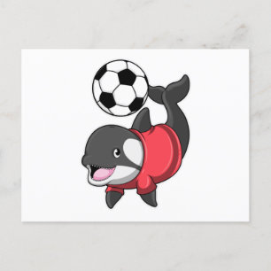 Postal Orca como jugador de fútbol con fútbol