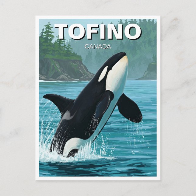 Postal Orca en Tofino Canadá Travel (Anverso)