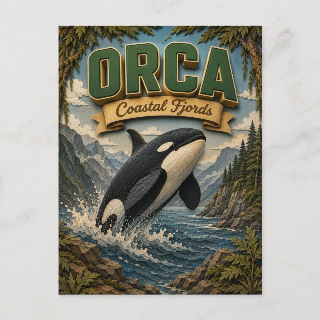Postal Orca Fiordos Costeros POPCUT (Anverso)