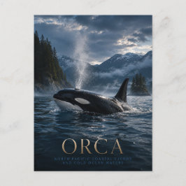 Postal Orca Fjord del Pacífico Norte ANIMALES