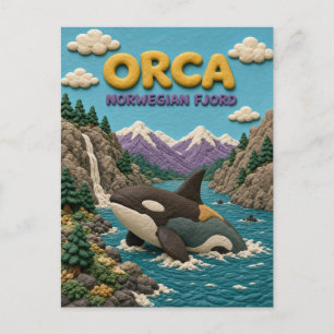 Postal Orca Fjord Noruego Moderno KlayKoo
