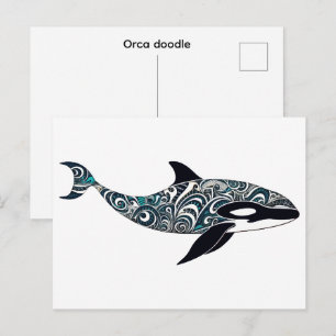 Postal Orca garabato Pequeño