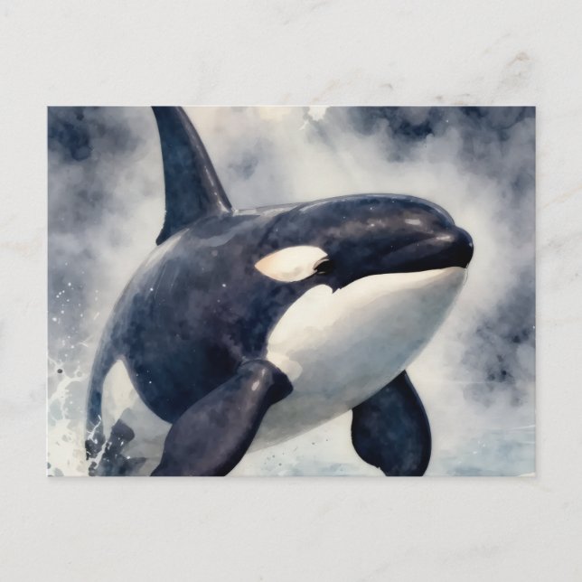 Postal Orca olas tormentosas (Anverso)