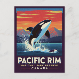 Postal Orca Rompiendo la Superficie en el Parque Nacional