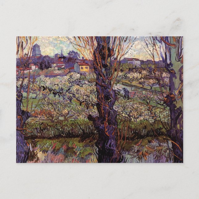 Postal Orchard en Blossom, Arles de Vincent van Gogh (Anverso)