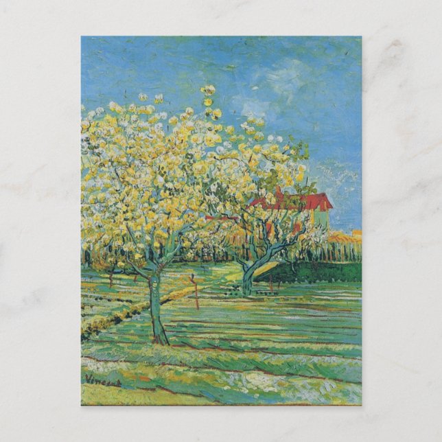 Postal Orchard en Blossom, Bella Artes Vincent van Gogh (Anverso)