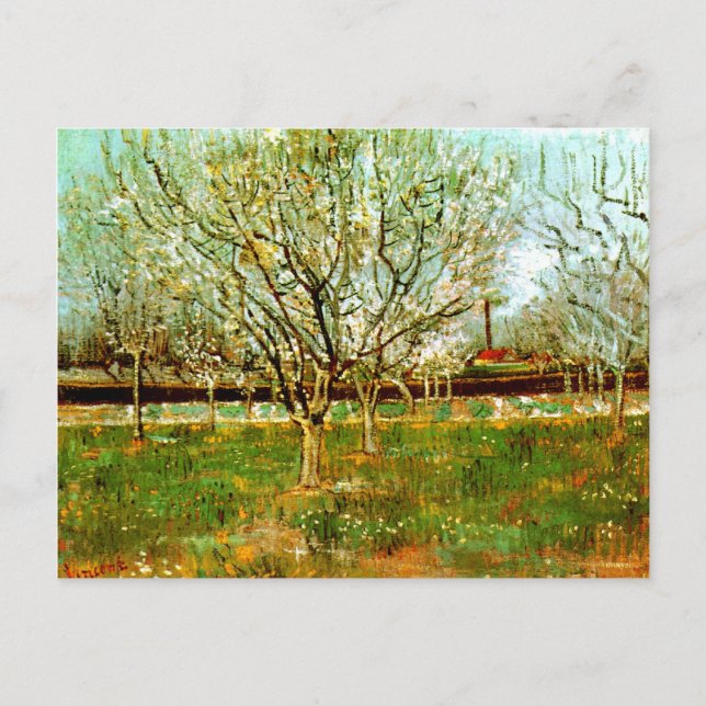 Postal Orchard en Blossom (ciruelas), Vincent van Gogh (Anverso)
