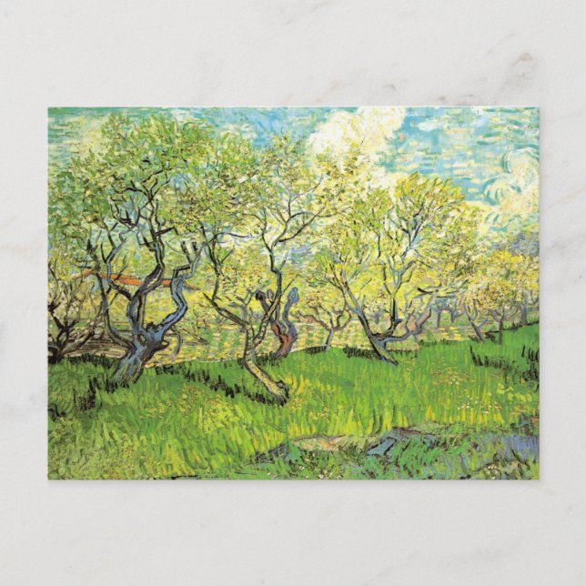 Postal Orchard en flor por Vincent van Gogh (Anverso)