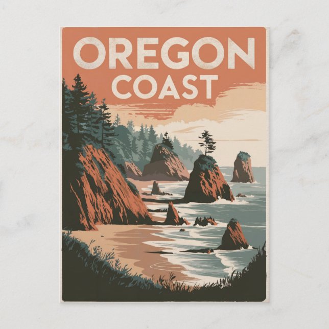 Postal Oregon Coast Vintage (Anverso)
