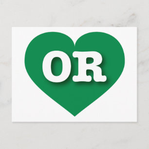 Postal Oregon Green Heart - Amo OR