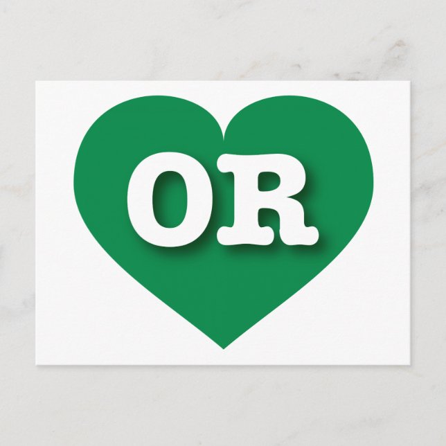 Postal Oregon Green Heart - Amo OR (Anverso)
