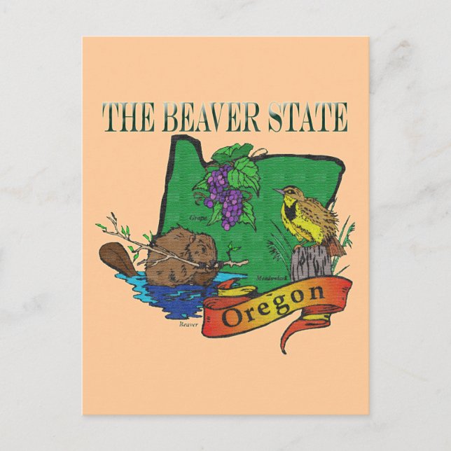 Postal Oregon La Uva De Lechuga Del Estado De Beaver (Anverso)