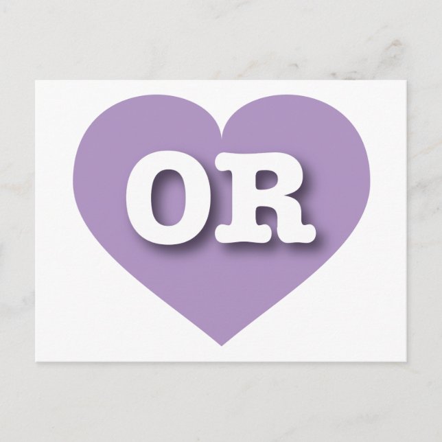 Postal Oregon Lavender Heart - Amo OR (Anverso)