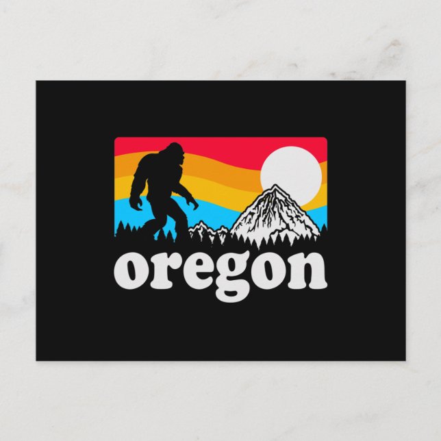 Postal Oregon Pride Bigfoot Mountains Vintage (Anverso)