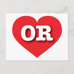 Postal Oregon Red Heart - Amo OR