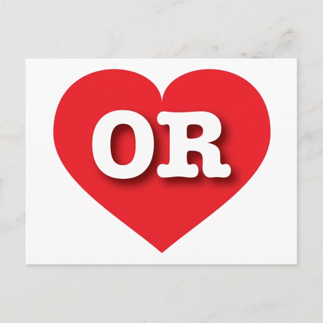 Postal Oregon Red Heart - Amo OR (Anverso)