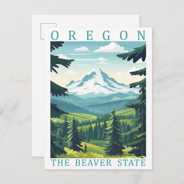 Postal Oregon the Beaver State USA Travel Place (Anverso / Reverso)