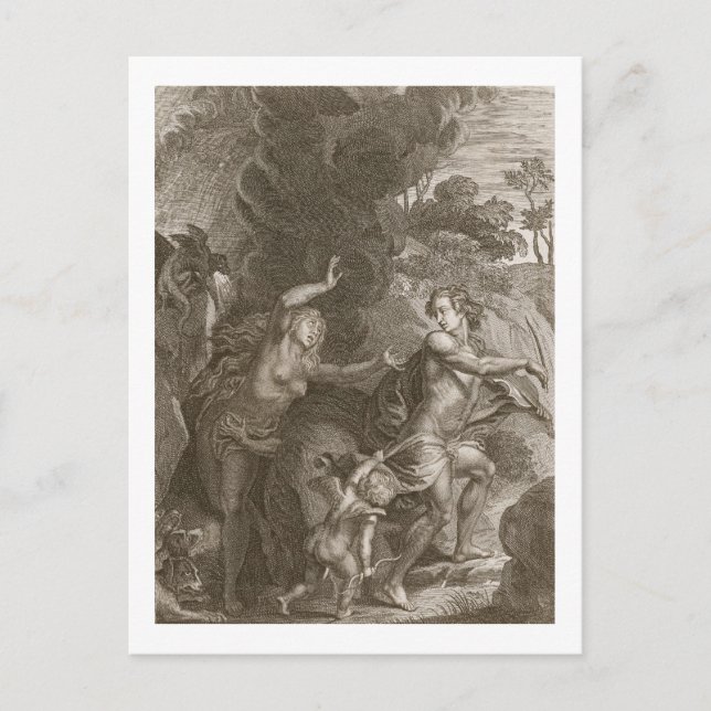 Postal Orfeo, liderando la Eurídice fuera del infierno, m (Anverso)