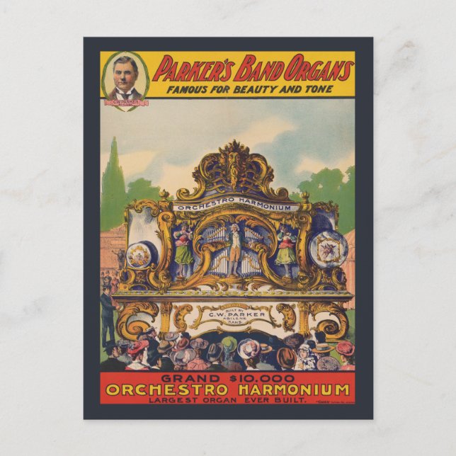 Postal Órganos de Banda de Parker, Famosos Por Su Belleza (Anverso)