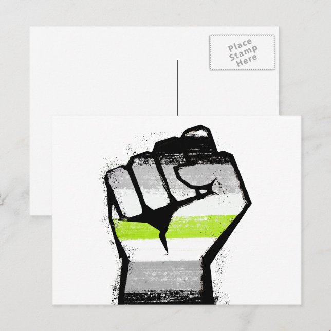 Postal Orgullo Agénero Puño (Anverso / Reverso)