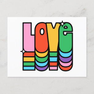 Postal Orgullo - amor color arcoiris. amor es amor.