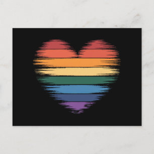 Postal Orgullo Arcoíris Estampado Corazón LGBT Orgullo Ga