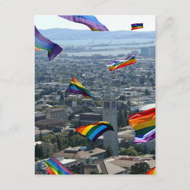 Postal Orgullo arcoiris por Berkeley (Anverso)