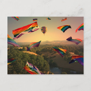 Postal Orgullo arcoiris sobre el valle de Sonoma