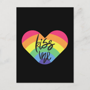 Postal Orgullo. Bésame. El amor es justo.