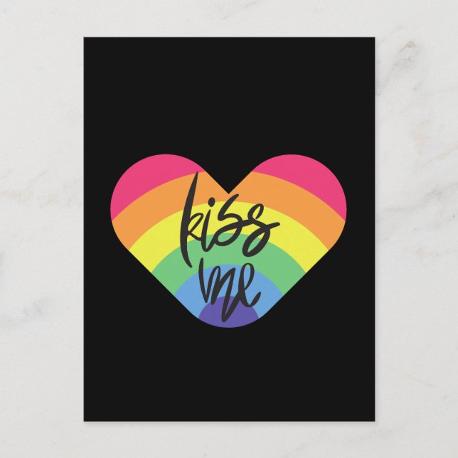 Postal Orgullo. Bésame. El amor es justo. (Anverso)