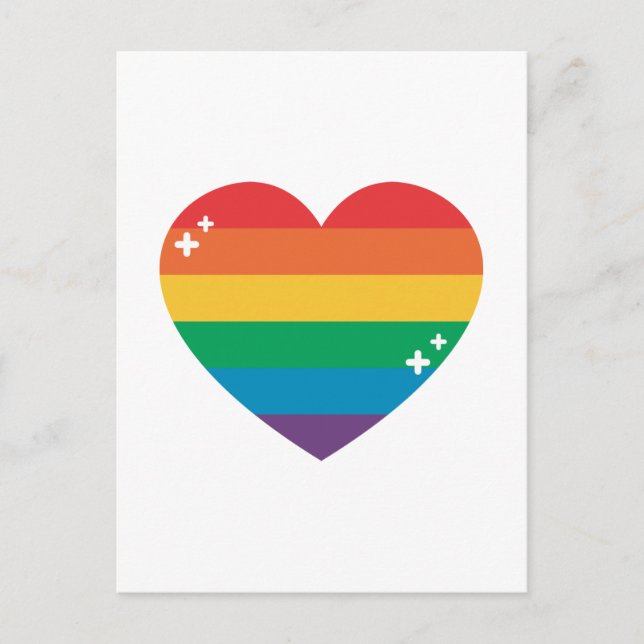 Postal Orgullo | Colorido diseño arcoiris (Anverso)