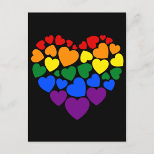Postal Orgullo - corazón de color arcoíris gay para el am