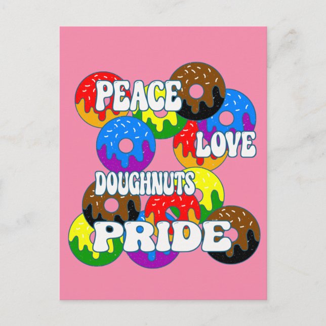 Postal Orgullo de amor por la paz de Doughnut (Anverso)