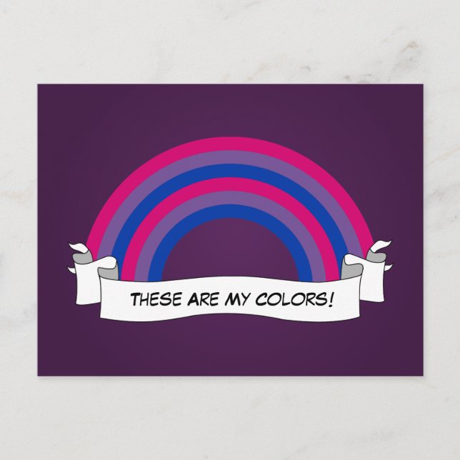 Postal Orgullo de arcoiris bisexuales Postcard (Anverso)