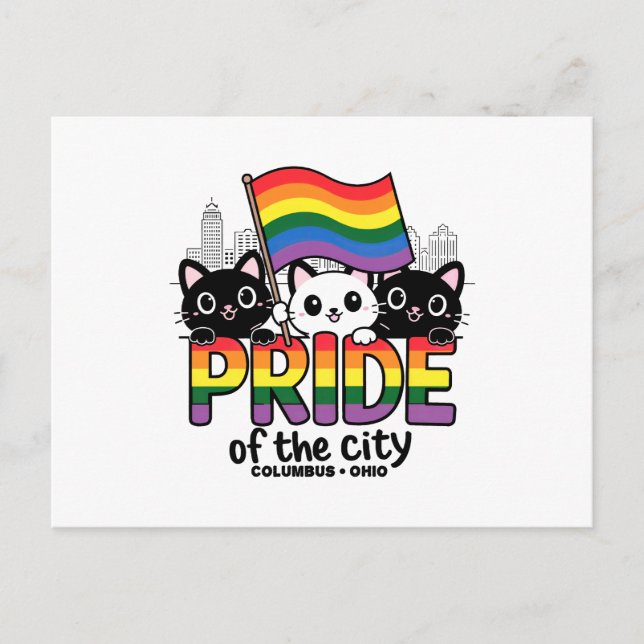 Postal Orgullo de Colón Ciudad Ohio Bandera Arcoiris de l (Anverso)